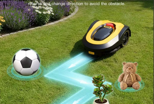 Robotic lawn mower on Brisbane suburban block small yard automatic mowing Australia