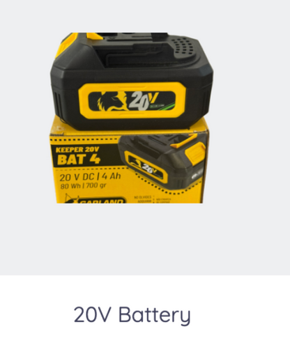 Garland 141-W 20V battery pack included with cordless lawn sweeper - Brisbane Australia