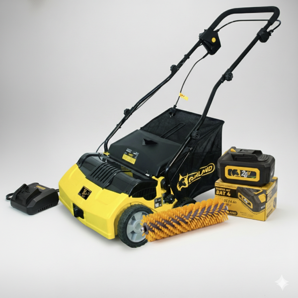 Garland 602W lawn sweeper school bundle including spare brushes and battery