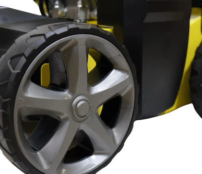Garland 60GGQ Artificial Lawn Sweeper Close up Robust Metal Wheels